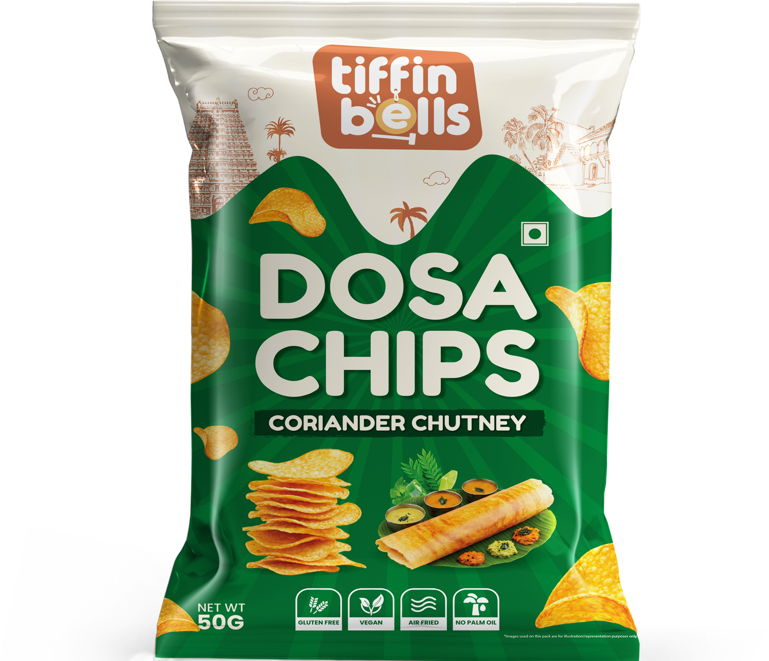 Coriander Dosa Chips pack